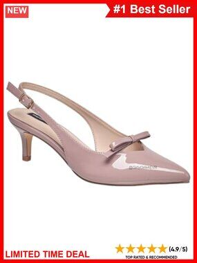 French Connection Slingback Pointed Toe Heels Mid Heel Dress Shoes Adjustable